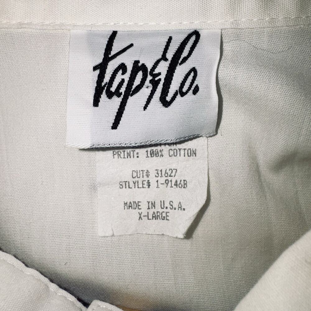 VTG 90s Tap & Co Women XL Button White Shirt Friends Garden Cats‎ Angel Cottage - Picture 6 of 7